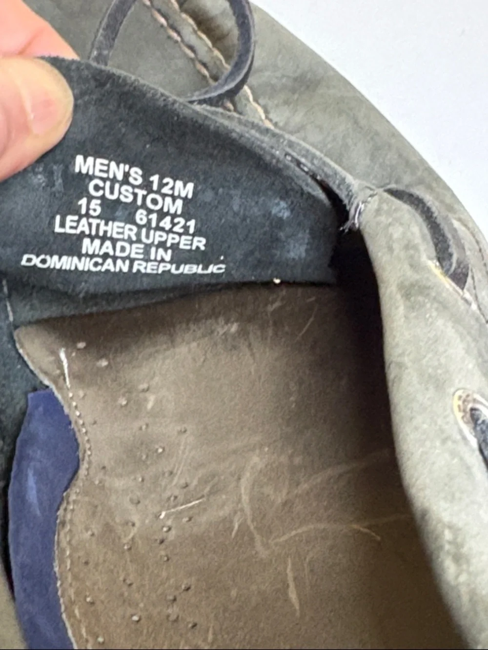 Sperry Topside Gray Leather Non-Marking Boat Shoe Size 12